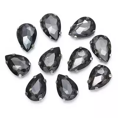 £3.30 • Buy Sew On Glass Crystal Rhinestones Teardrop Faceted Flatback Claw Cup Loose Beads