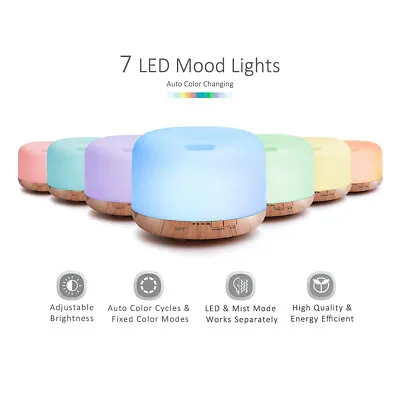 $22.89 • Buy 500ML Aroma Aromatherapy Diffuser LED Oil Ultrasonic Air Humidifier Purifier