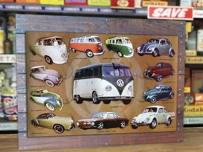 VW Combi Van Beetle 54-36cm Vinyl Sticker Sign Retro Vintage Old Garage Mancave • $35