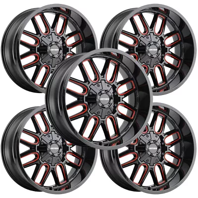 (Set-5) Mayhem 8107 Cogent 20x9 6x135/6x5.5  +0mm Black/Red Wheels Rims 20  Inch • $1544.95