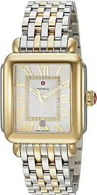 New Michele Deco Madison Diamond Dial Two Tone Gold MWW06T000147 33mm Watch • $1289