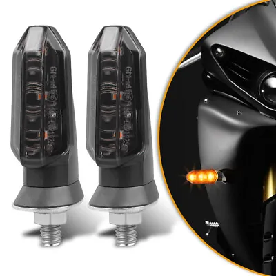 Motorcycle LED Turn Signal Blinker Light Indicator Smoke Amber For Honda Yamaha • $10.98