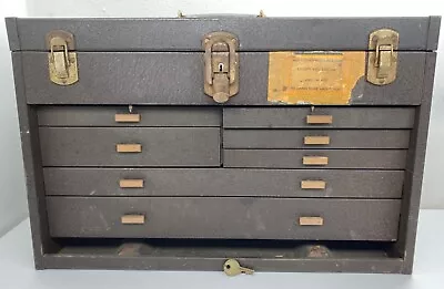 Vintage Kennedy 520 Toolbox Machinist Chest W/ Lock & Key 7 Drawer Metal READ • $300