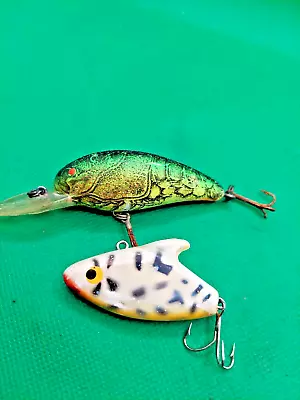 Old Vintage Lures Two Old Hard Worked Crankbaits For Walleye And Bass Fishing. • $2.99