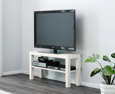 TV Bench TV Stand With Storage Shelf Media Console Display Unit White 90x26x45cm • £38.24