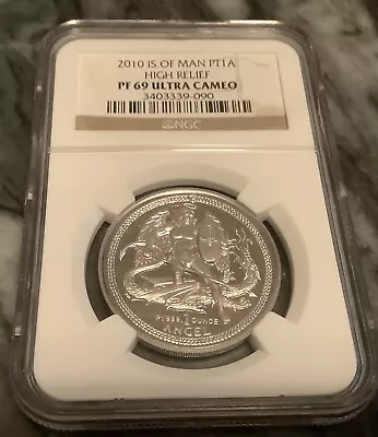 2010 Isle Of Man Angel Platinum 1 Oz With NGC PF69 High Relief • $1588.88