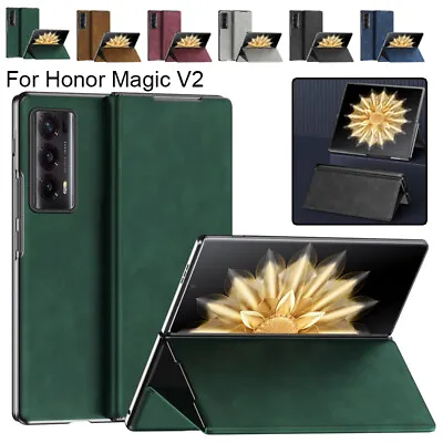 For Honor Magic V2 Slim Matte Leather Magnetic Flip Stand Shockproof Case Cover • $12.30