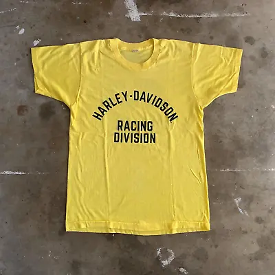 1980s VINTAGE 80s HARLEY DAVIDSON RACING DIVISION CALIFORNIA T-SHIRT MEN SZ S • $60