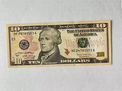 USA Real Money $10 Paper Money TEN DOLLARS Serial # NE 24780553 A Note 2017 Gift • $14.99