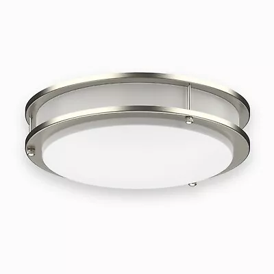 LED Ceiling Light 4000K Flush Mount Fixture Dimmable Double Ring 10 /12 /14  • $24.99