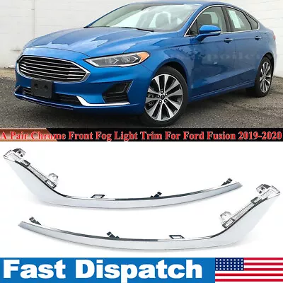 For 2019-2020 Ford Fusion Chrome Front Bumper Fog Light Lamp Strip Trim LH RH • $46.54