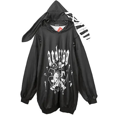 ACDC RAG Goth Emo Punk Bunny Ear Oversized Cute Hoodie • $54.99