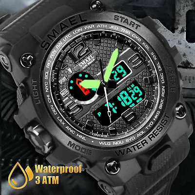 Waterproof Men's Army Military Shock Sport Quartz Wrist Date Digital Watch SMAEL • $14.48