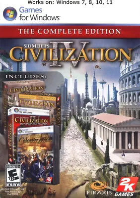 Sid Meier's Civilization IV 4 Complete Edition PC Game Windows 7 8 10 11 Meiers • $28