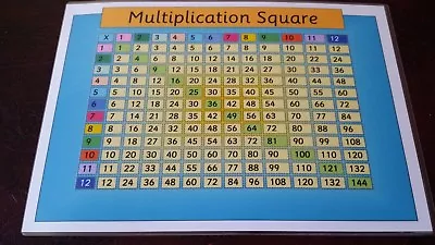 MULTIPLICATION SQUARE -Learn TIMES TABLES  - KS1 KS2 - A4 Laminated POSTER • £2.85