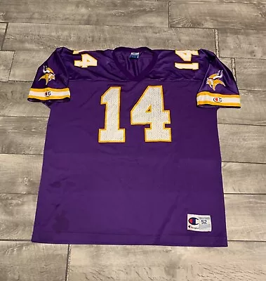 Champion Brad Johnson Minnesota Vikings Football Jersey Mens Size 52 XXL Vtg • $106.98