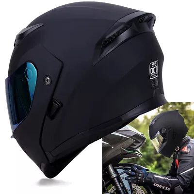 DOT Flip Up Modular Full Face Motorcycle Helmet Men Women Dual Visors + SHIELD • $60.99