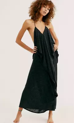 NWT Free People FP Beach Positano Ribbed Maxi Dress In Marled Charcoal M • $59