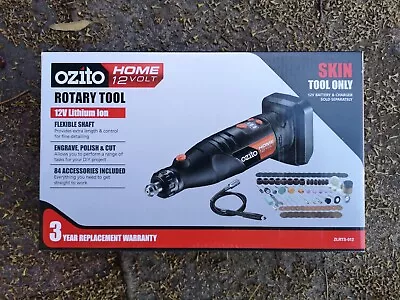 Ozito 12V Rotary Tool  W 84 Accessories Engrave Polish Cut Tool Only • $51