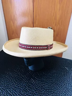 Churchill LTD Hats Straw FAH Vintage Ecuadorian Panama Hat  7 1/4 See Photos • $59.99