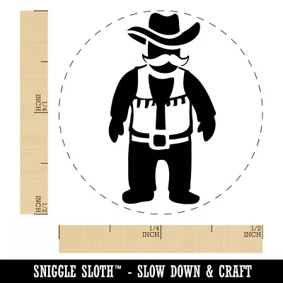 Cowboy Rancher With Mustache Hat And Vest Self-Inking Rubber Stamp Ink Stamper • $9.99