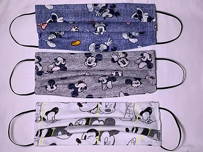 Face Mask  Washable 100% Cotton Reusable Made In US Mickey Mouse Double Layered  • $13.50