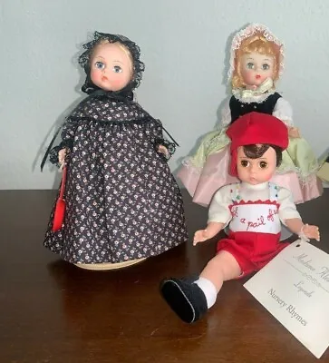  Madame Alexander--Bo Peep-Mother Hubbard-Nursery Rhyme 8  Dolls (Lot Of 3) • $60