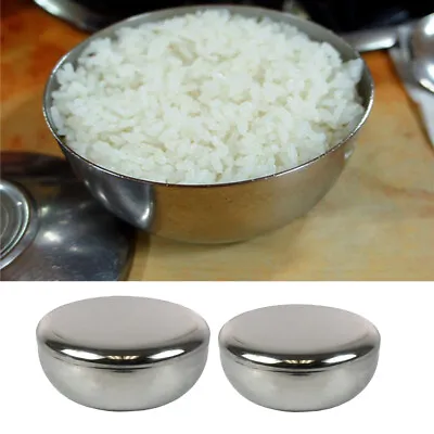 Stainless Steel Korean Rice Bowl With Lid Food Container Mixing Bowl • £9.24