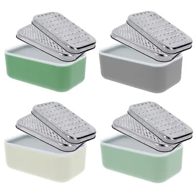 Cheese Grater Veg Grater Box 2 Size Blades With Storage Container & Lid Kitchen • £9.49