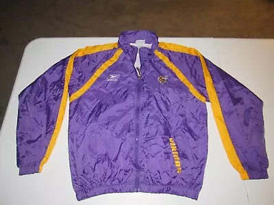 Vintage Minnesota Vikings Nfl Reebok Purple Yellow Zip Up Jacket Youth Size Xl • $7.99