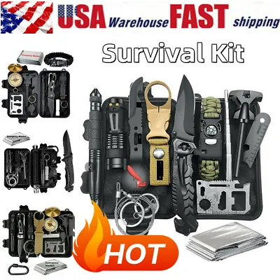 3-65 In1 Emergency Survival Kit Survival Gear Tools First Aid Backpack GO Bag US • $7.99