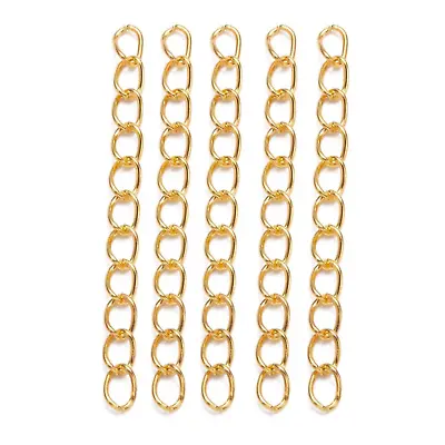 100 Gold Plated Necklace Bracelet Extender Extension Chain 50mm X 3.5mm • £2.80