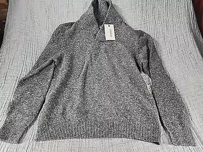 Untuckit Van Douzer Donegal Charcoal Men's Merino Wool Blend Pullover Sweater L • $49.95