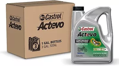 (3 Pack)Castrol Actevo 10W-40 4T Synthetic Blend Motorcycle Oil 1 Gallon New • $68.95