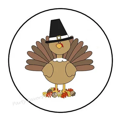 $1.95 • Buy 30 Cute Turkey Thanksgiving Envelope Seals Labels Stickers Party Favors 1.5  