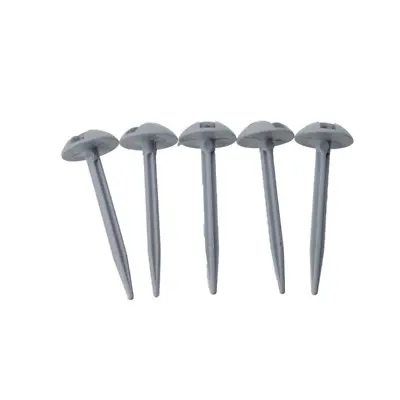 £7.99 • Buy 25 X Plastic Ground Sheet Awning Carpet Pegs Strong Grey Dome Top