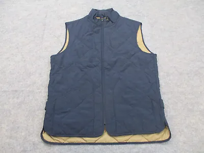 J Crew Vest Mens Small Blue Full Zip Casual Quilted Sleeveless Jacket Adult • $19.97