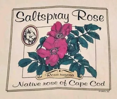 VINTAGE Salt Spray Rose Shirt Mens Large Rosa Rugosa Cape Cod Cuffyco Adult A29 • $23.51