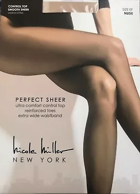 New Nicole Miller Perfect Sheer Pantyhose Ultra Comfort Control Top Nude EF • $14.99