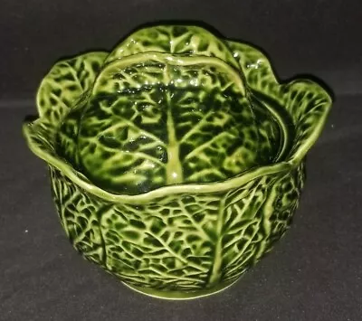 Green Cabbage Soup/Sauce Tureen Sublit Made In Portugal  Preowned EUC • $40