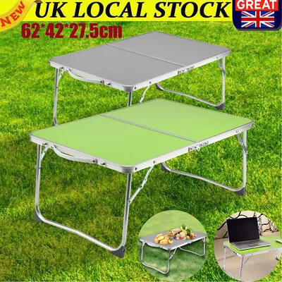 Aluminum Folding Portable Small Desk Outdoor Picnic Camping Table Green/Silver • £11.60