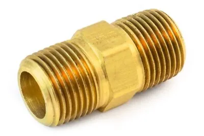 Brass Hex Nipple 3/8 NPT Male X 3/8 NPT Male-5pcs • $13