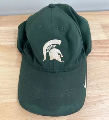 MSU Hat Mens Adjustable Green Strap Michigan State Spartans Nike Golf Cap • $15.19