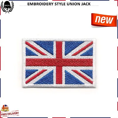 UK Flag Embroidered Iron Sew On Patch Union Jack British Embroidery Large Badge • £2.04