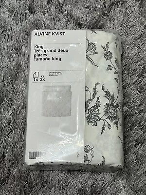 IKEA Duvet Cover And Pillowcase(s) White/gray King Size • £47.51