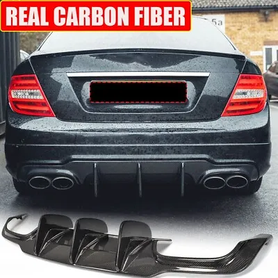 Fits Benz W204 C300 C350 C63AMG 12-15 Rear Bumper Diffuser Lip REAL CARBON FIBER • $334.39