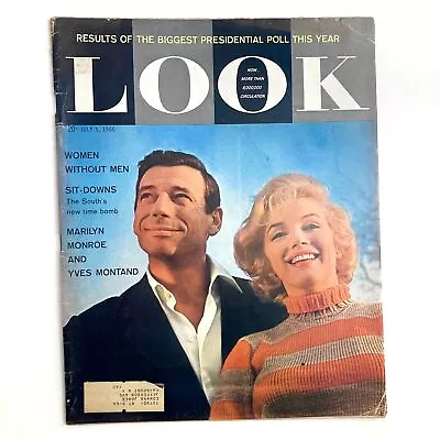 VTG Look Magazine July 5 1960 Vol 24 No. 14 Marilyn Monroe And Yves Montand • $39.95