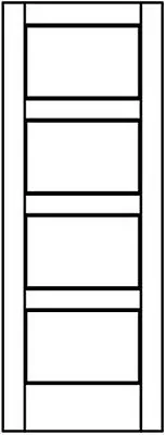 4 Panel Flat Equal Panels Stile & Rail Interior Wood Doors 20 Species Model# 4CM • $244
