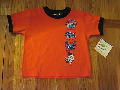 Boutique Mulberribush Blue Hermit Fiddler And Plaid Crab T-Shirt Boy's 18M NWT • $14.50