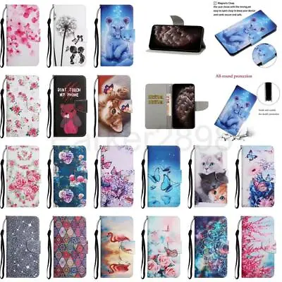 Case For IPhone 13 12 11 Pro XR XS Max 8 7 SE2 Pattern Leather Wallet Flip Cover • £9.96